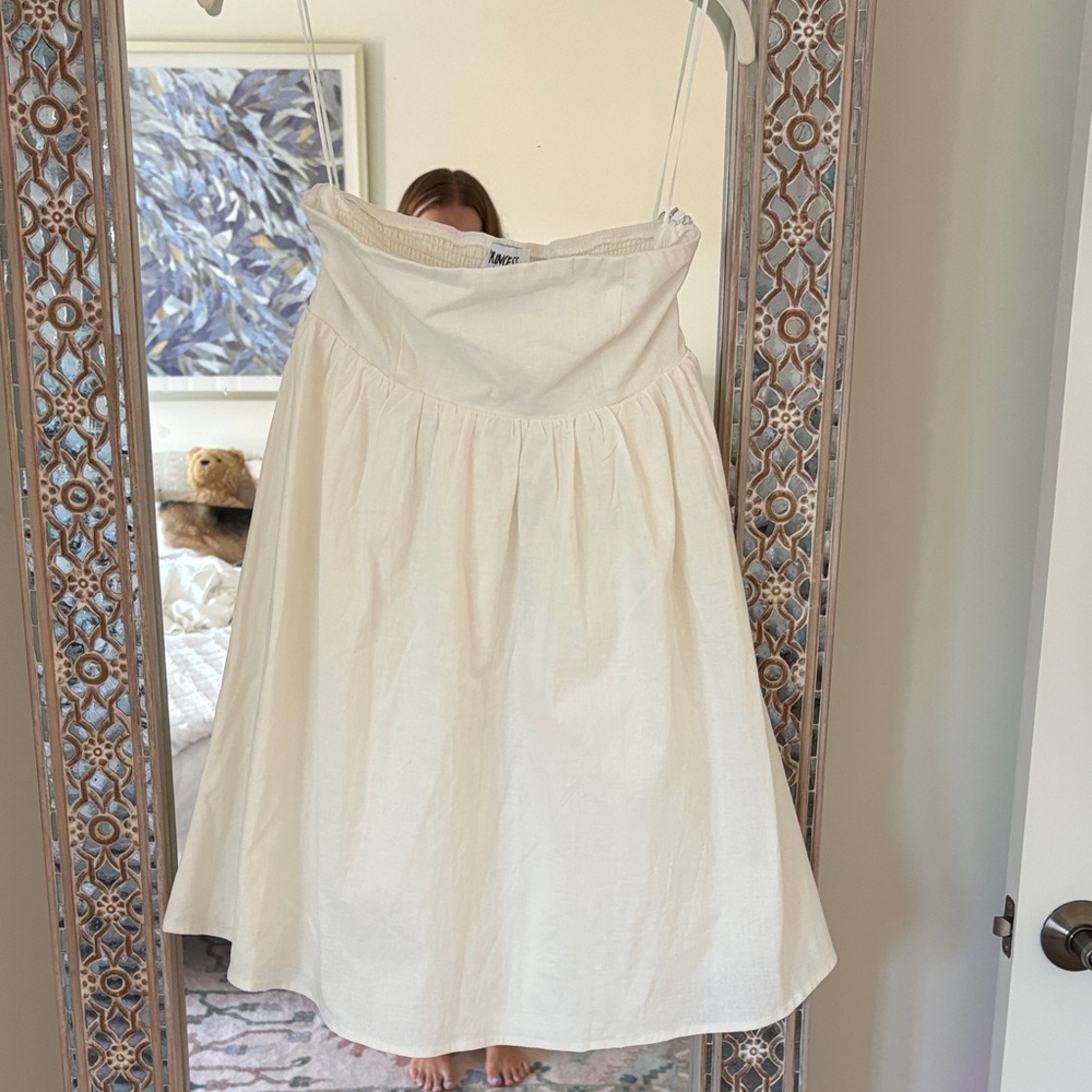 Princess Polly Cream Strapless Mini Dress